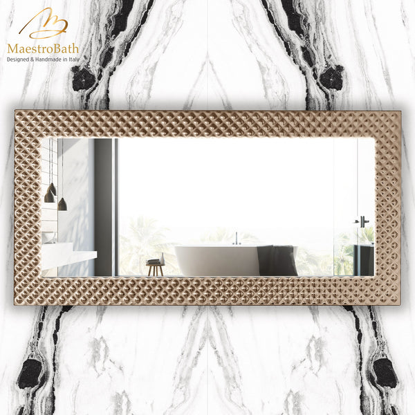 Lucent Luxury Crystal Double Vanity Mirror | Silver and Bronze #color_silver and bronze