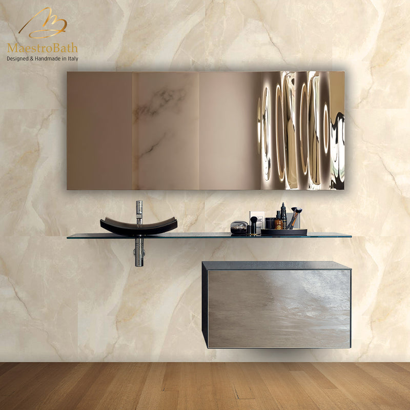 Wave Luxury Mirror | Silver and Bronze