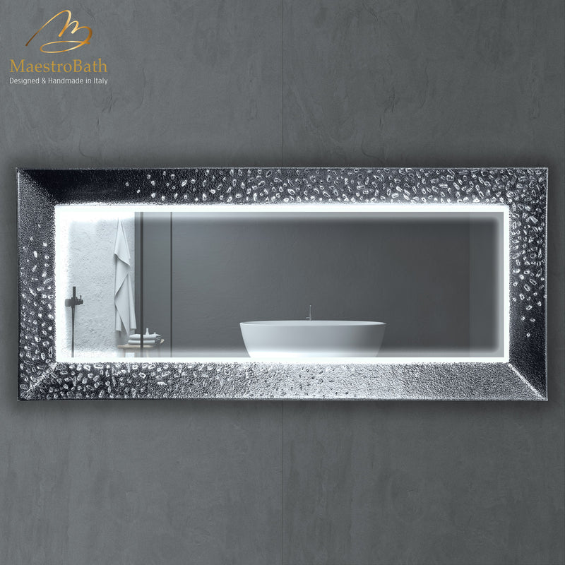 Murano Luxury Double Vanity Mirror | Silver