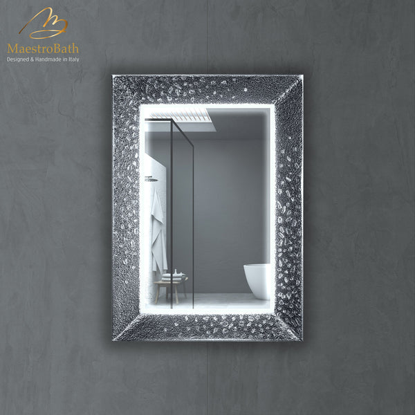 Murano Luxury Single Vanity Mirror | Silver #color_silver