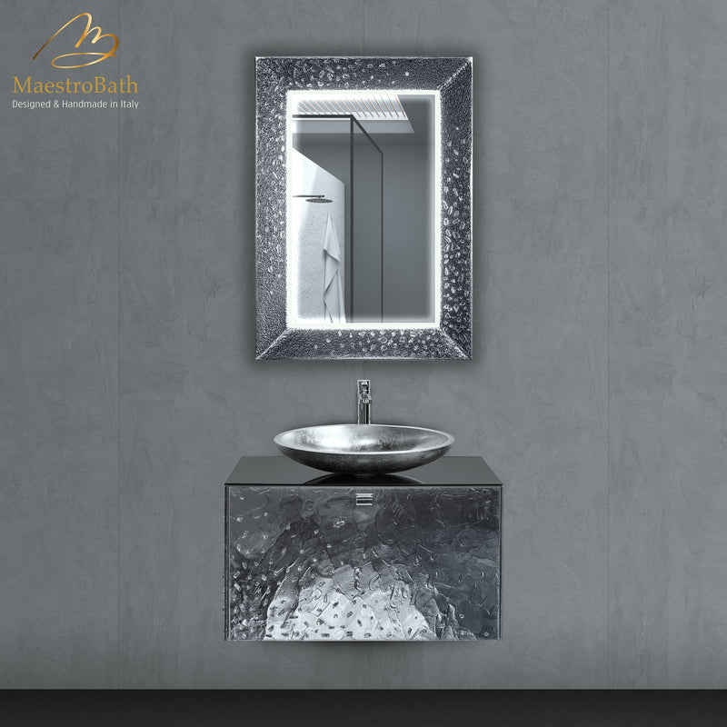 Murano Luxury Single Vanity Mirror | Silver