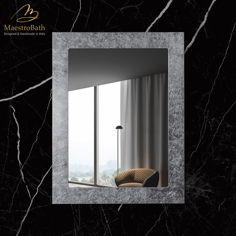 Luxury Rectangular Mirror | Silver Leaf