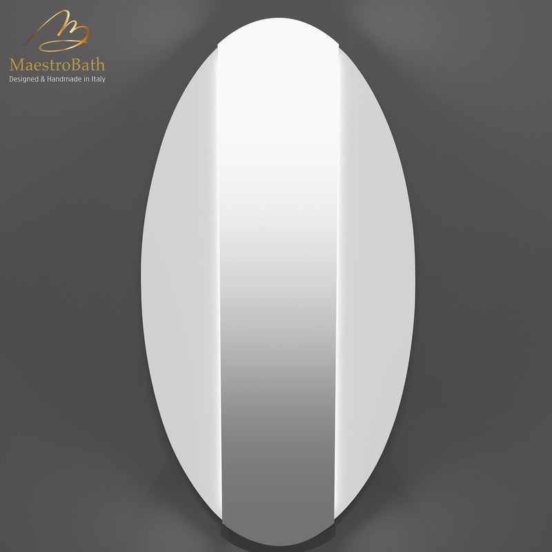 Ruffle Luxury LED Backlit Mirror | White