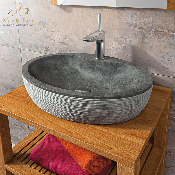 Stone Santorini Black Luxury Natural Stone Sink