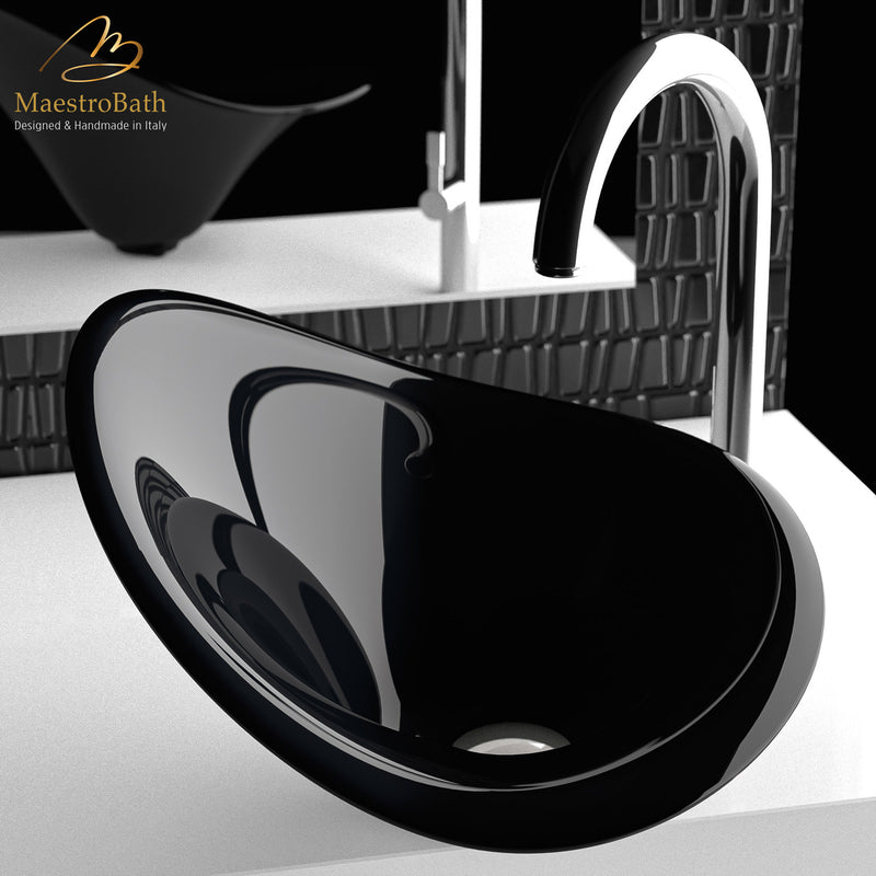 Calla Lilly Black Ultra Modern Bathroom Sink