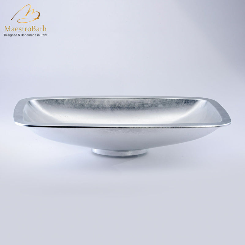 Pert Open Drop-In Bath Sink | Silver Leaf