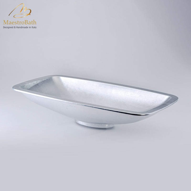 Pert Open Drop-In Bath Sink | Silver Leaf