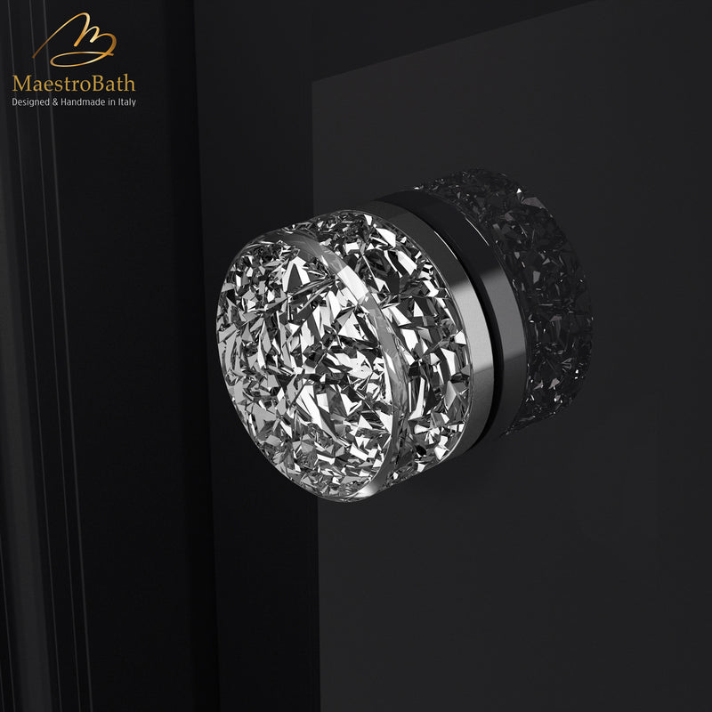 Miraggio Crystal Door Knob | Clear/Chrome