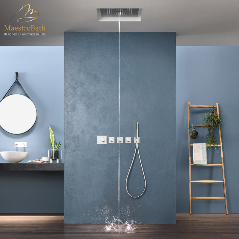 Cielo Complete Shower Set | Steel Brushed