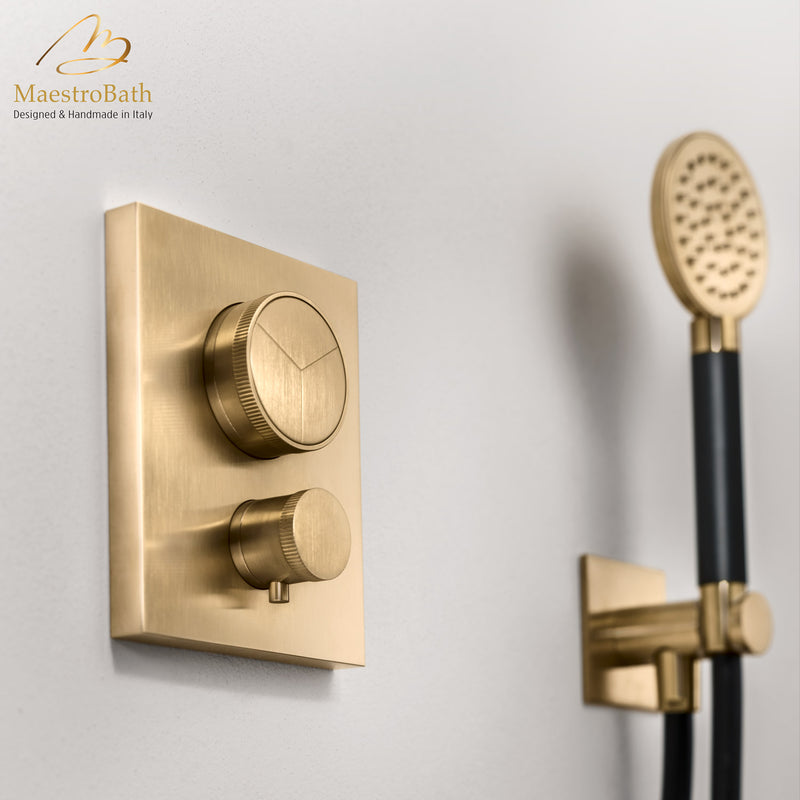 Flusso Complete Shower Set | Brushed Gold