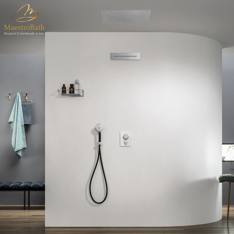 Flusso Complete Shower Set | Brushed Chrome