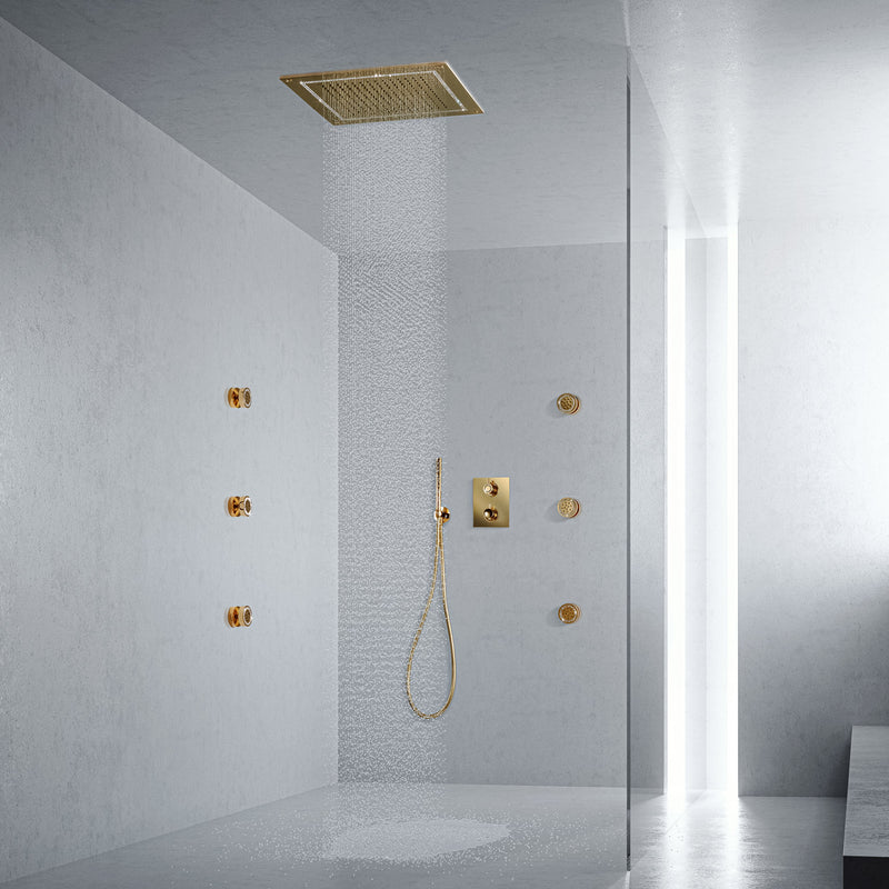 Muse Diamond Shower Set | Polished Gold