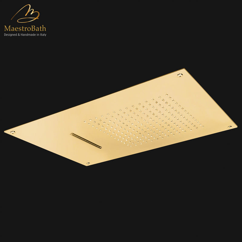 False Ceiling Shower Head 550x400 MM | Polished Gold