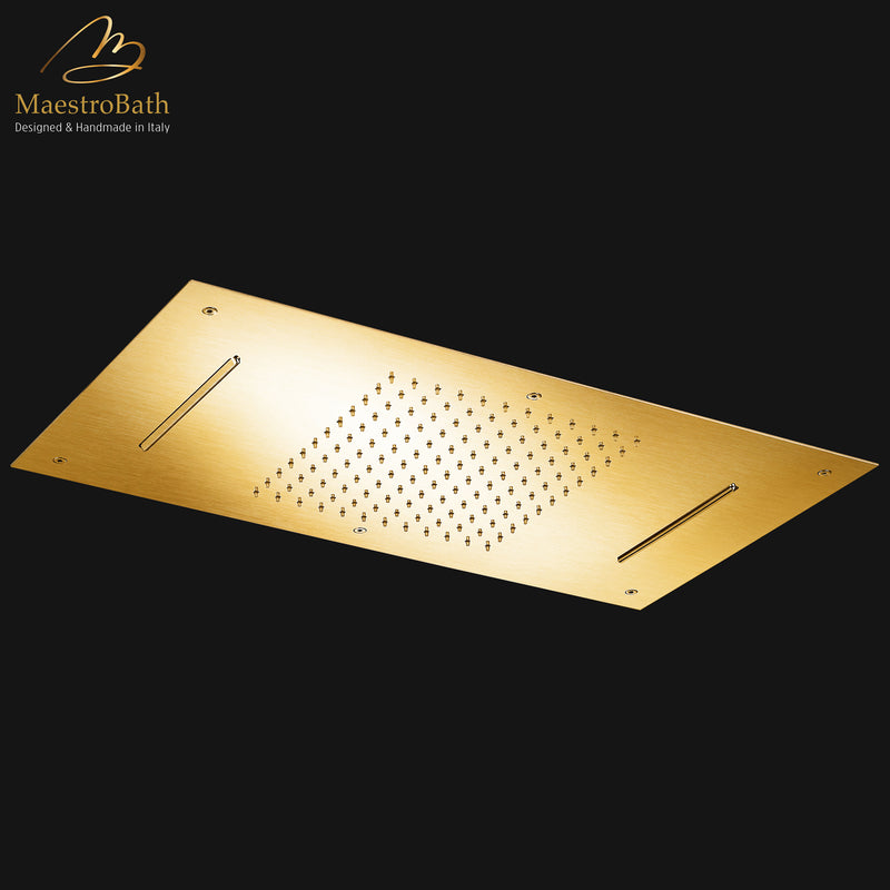 False ceiling Shower Head 700X380 MM | Brushed Gold