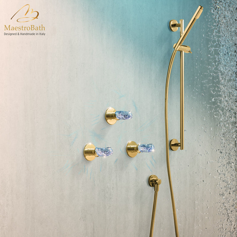 Lux Built-in Diverter 4 Ways | Polished Gold