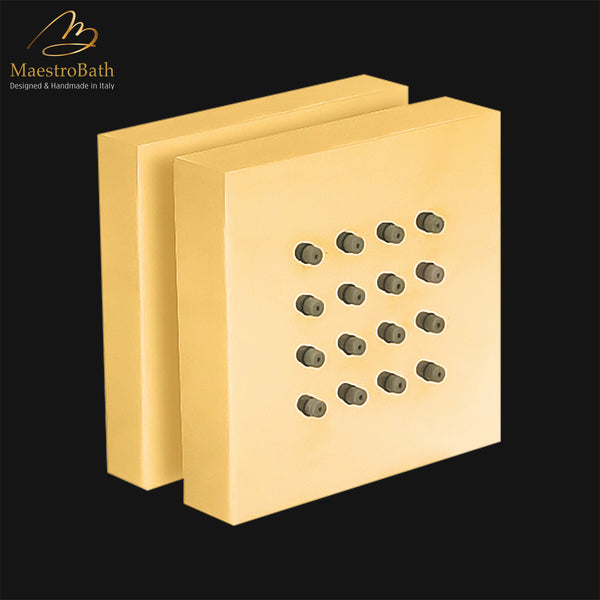 Orientable Square Lateral Body Jet | Polished Gold