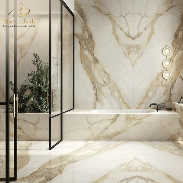 Calacatta Luxury Tile | White and Gold