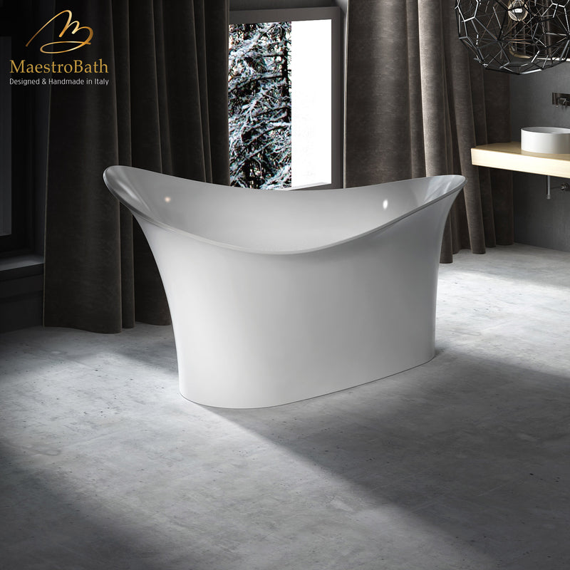 Shell Modern Freestanding Bathtub | White