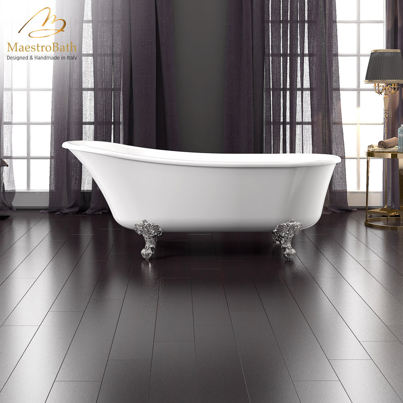 Freestanding Clawfoot Bathtub | White