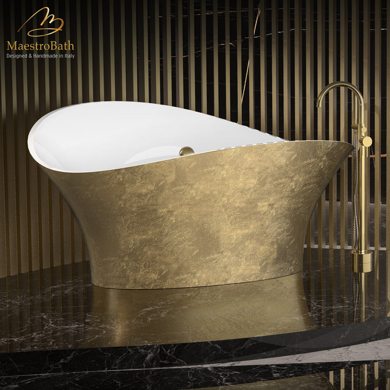 Calla Lily Contemporary Bathtub | Gold Leaf