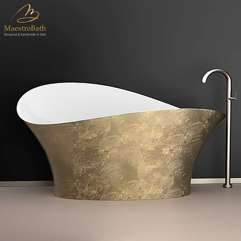 Calla Lily Contemporary Bathtub | Gold Leaf