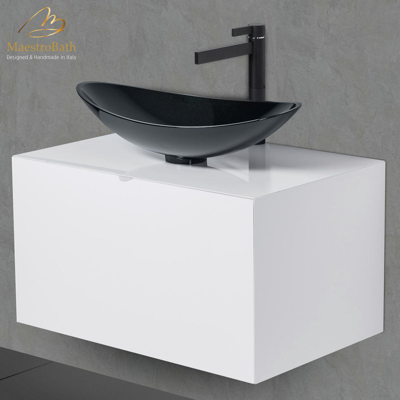 Dora 40 White Lacquered Bathroom Vanity