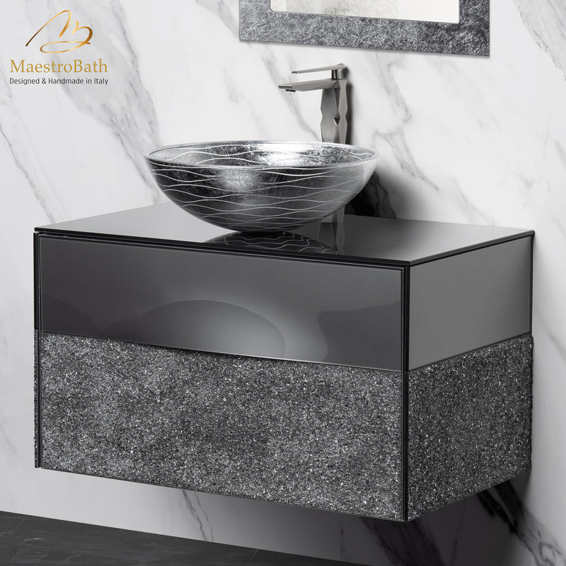 Eye Luxury Crystal Single Vanity | Silver