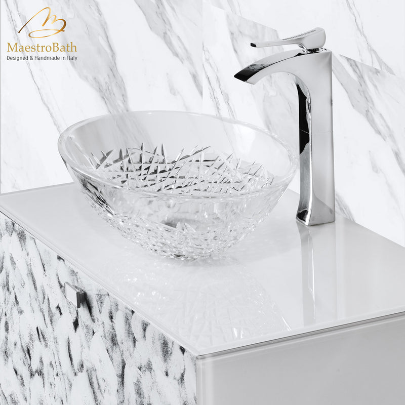 Luxury Murano Crystal Wallmount Bathroom Vanity