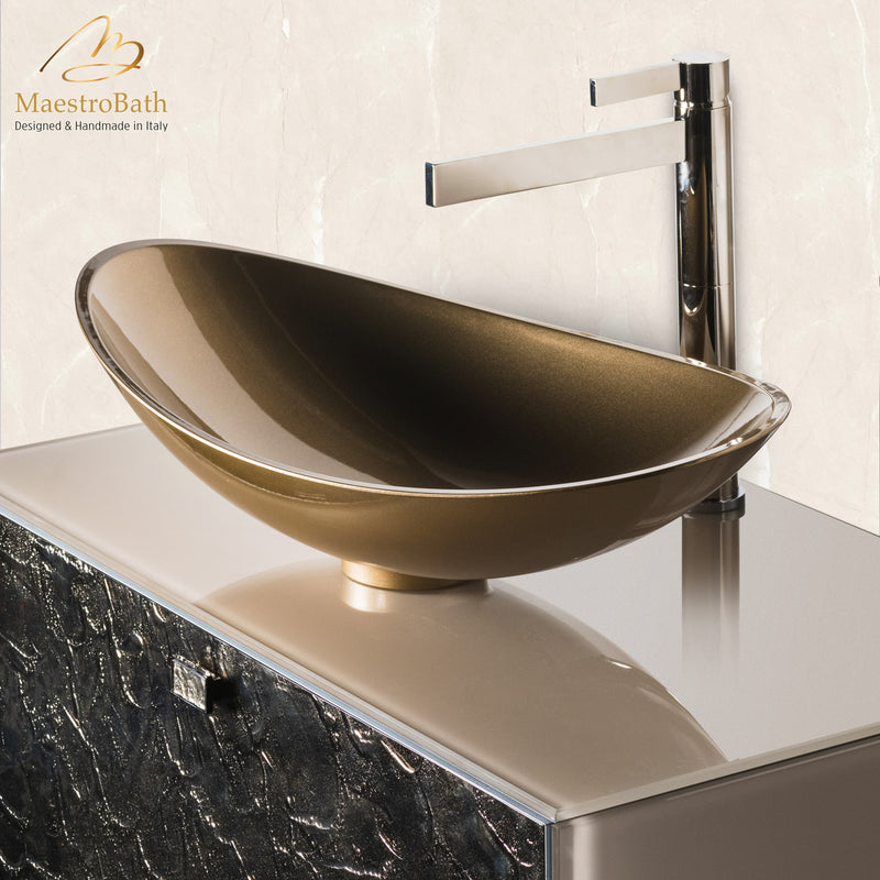 Luxury Murano Crystal Wallmount Bathroom Vanity