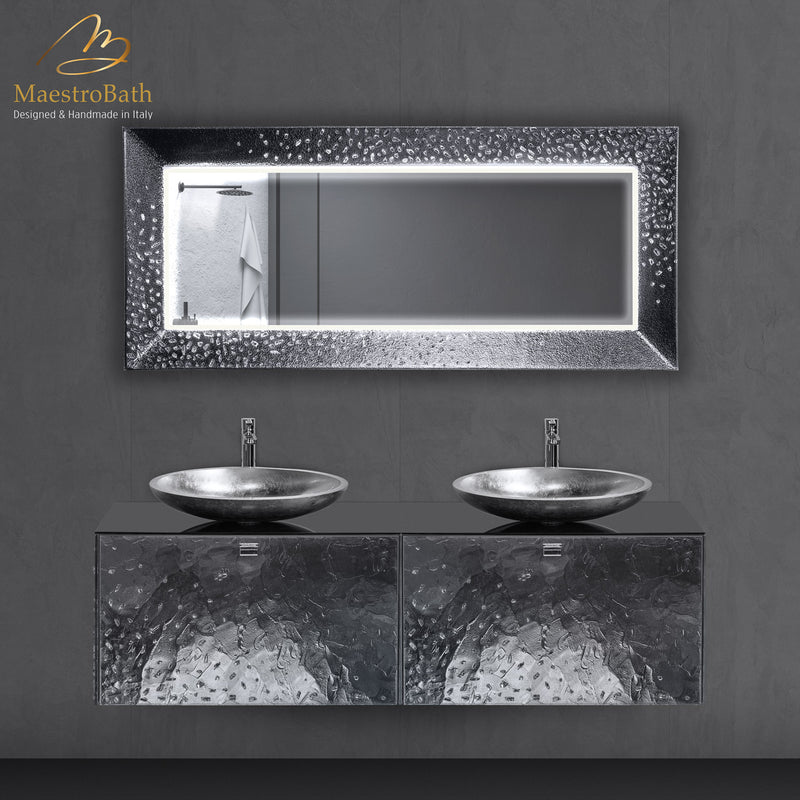 Luxury Crystal Wallmount Bathroom Double Vanity