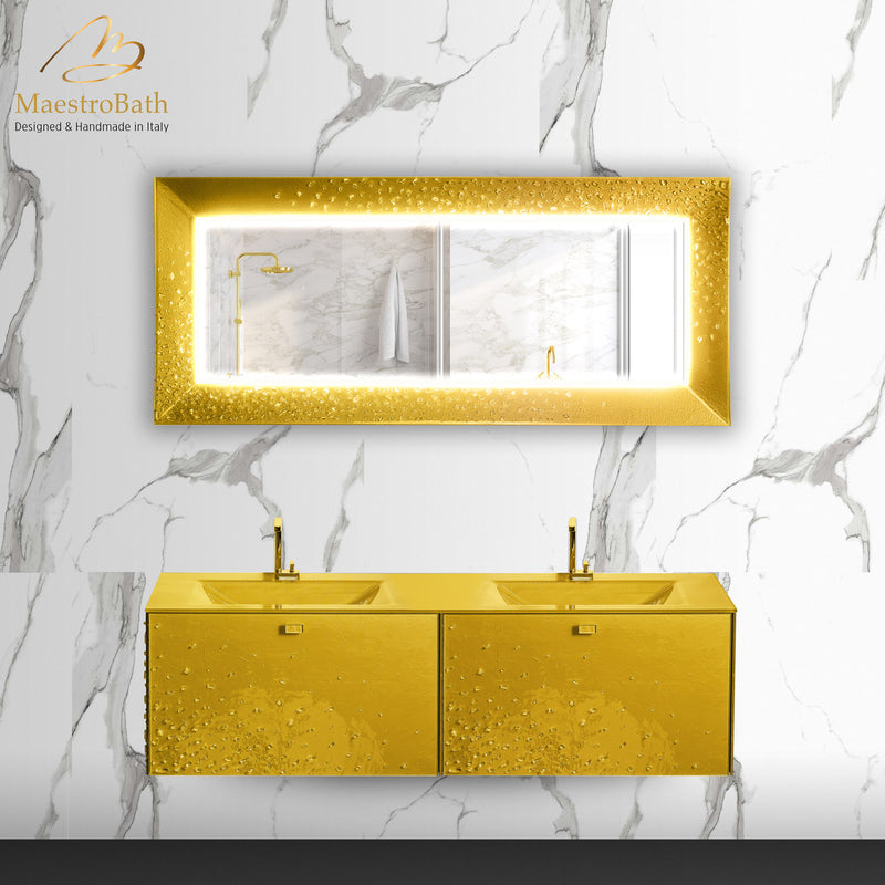 Luxury Crystal Wallmount Bathroom Double Vanity