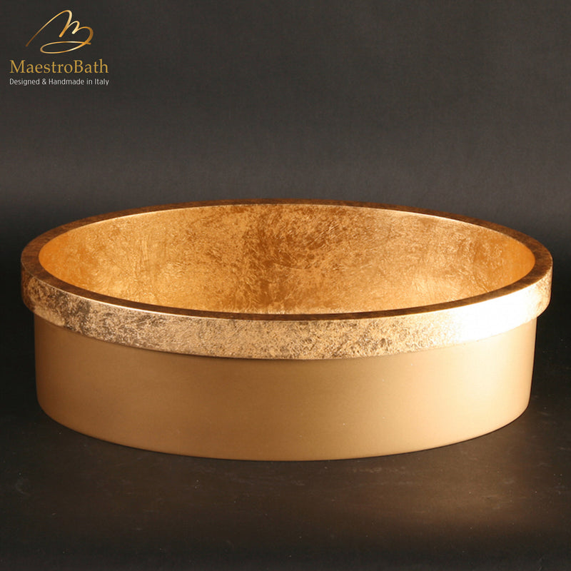 Vetrofreddo Elisse Fl Drop-In Bath Sink | Gold Leaf