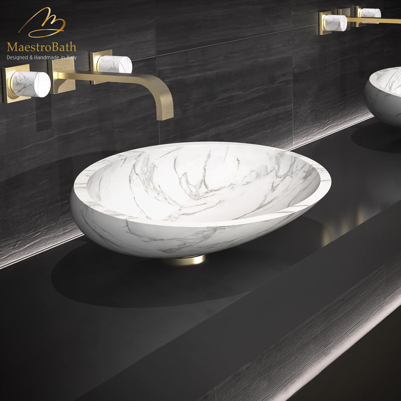 Vetrofreddo Kool Max Marble White Unique Bath Sink