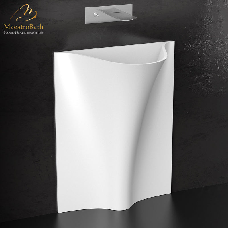 Vetrofreddo Modern Pedestal Sink | White