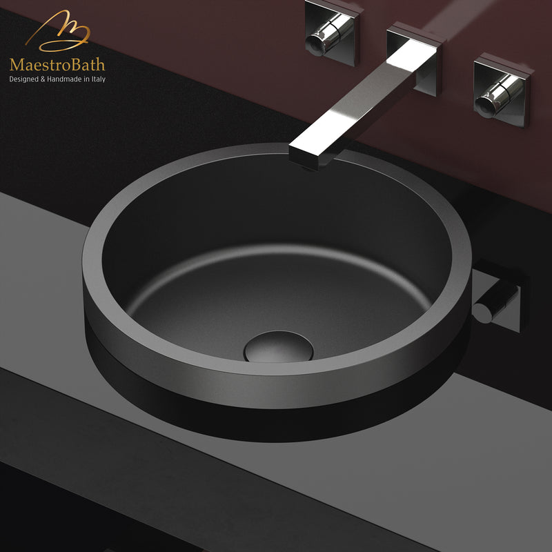 Black Drop-In Bathroom Sink